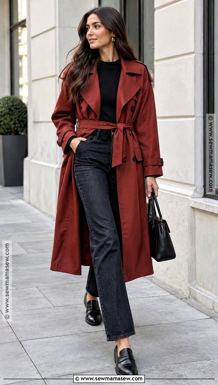 Red Trench Coat Outfit - 15 cute fall coats