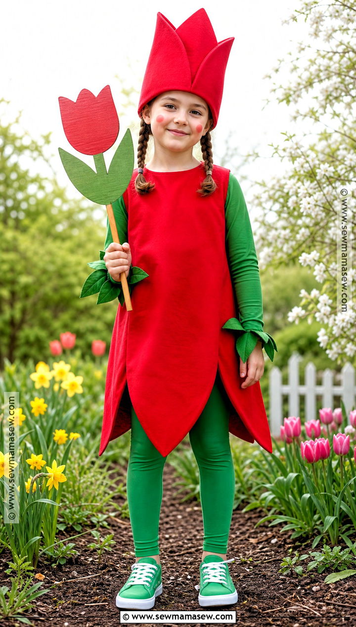 Red Tulip Flower Costume For Kids - 30 flower costume ideas for kids