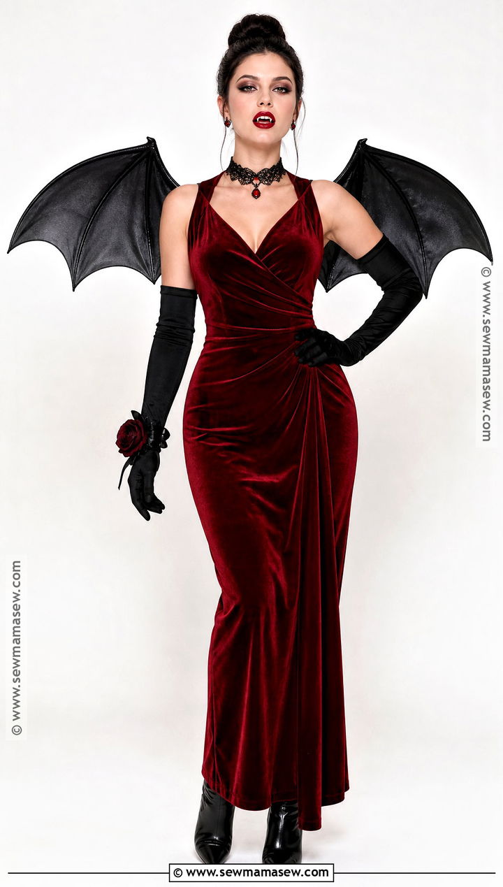 Red Vampire Dress With Black Wings Costume - 35 red vampire dress ideas