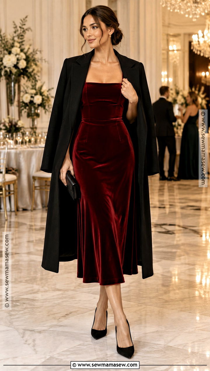 Red Velvet Fall Wedding Guest Dress - 25 fall wedding guest dress october ideas