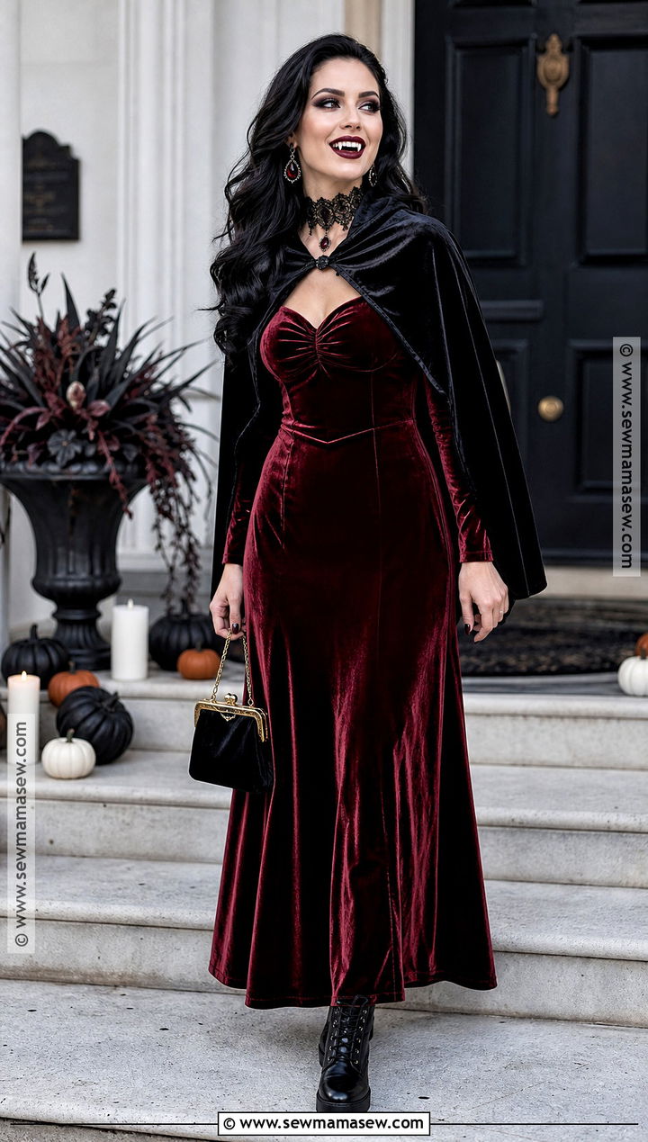 Red Velvet Vampire Costume - 30 vampire costume inspo ideas for women