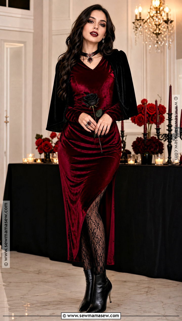 Red Velvet Vampire Costume - 30 vampire costume outfit ideas