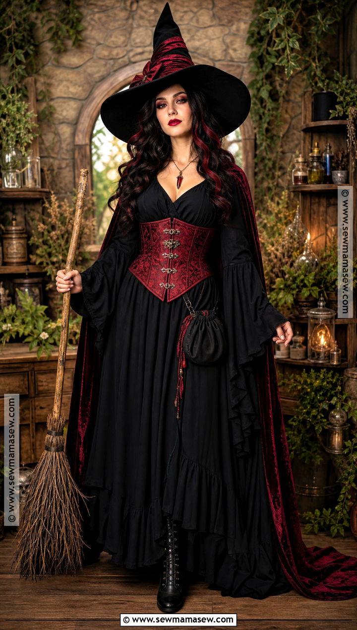 Red Witch Corset Costume - 35 Red Corset Costume Ideas