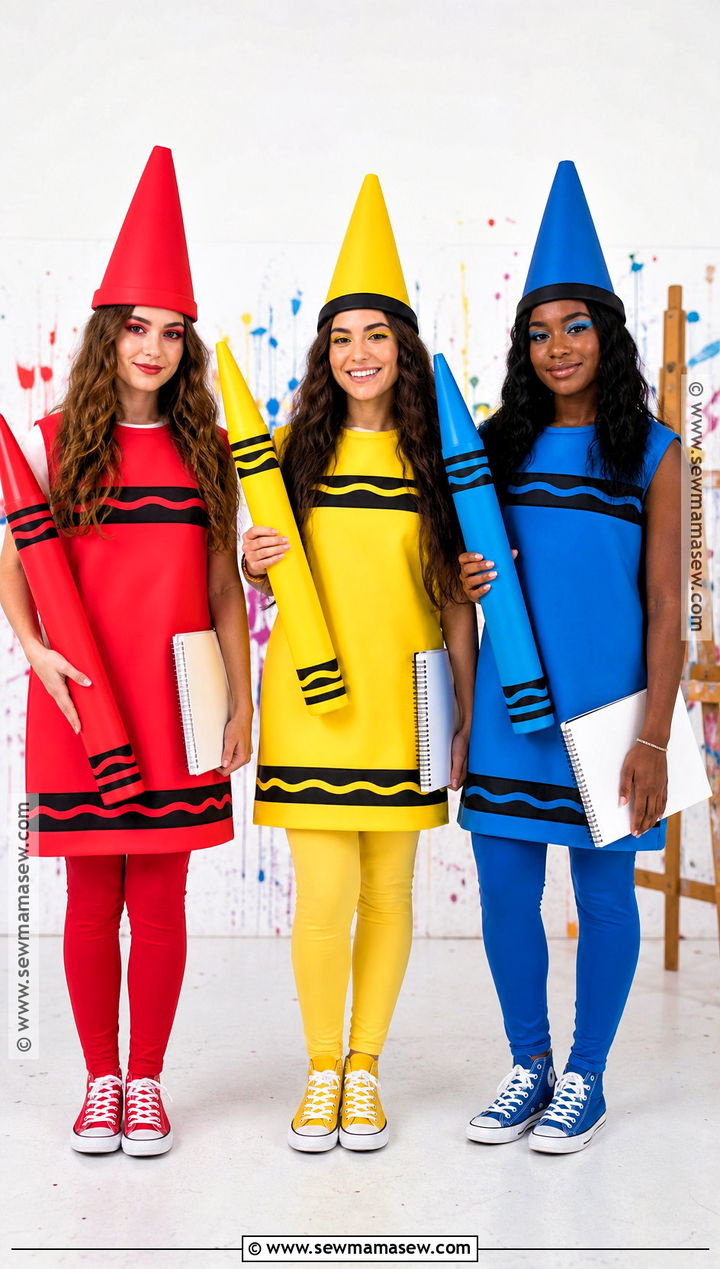 Red Yellow And Blue Crayon Costume - 35 3 People Costume Ideas