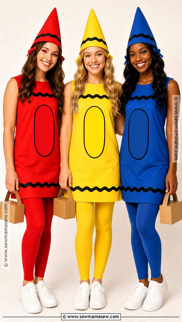 Red Yellow And Blue Crayon Trio Costume - 35 Trio Costumes Halloween