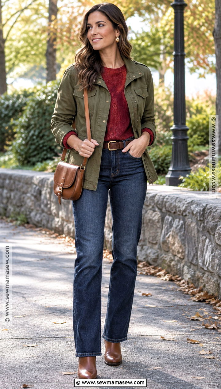 Red and Olive Green Fall Outfit - 25 red fall outfits