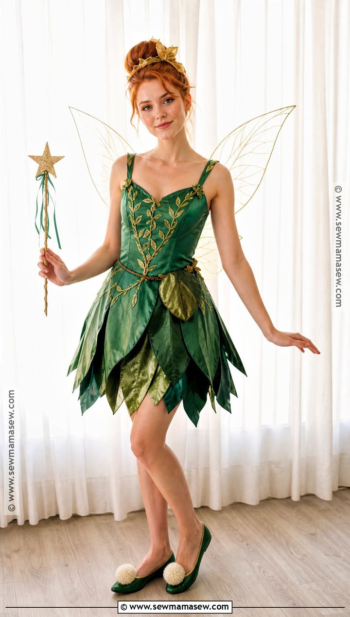 Redhead Tinker Bell Costume With Emerald Dress - 40 tinker bell costume ideas