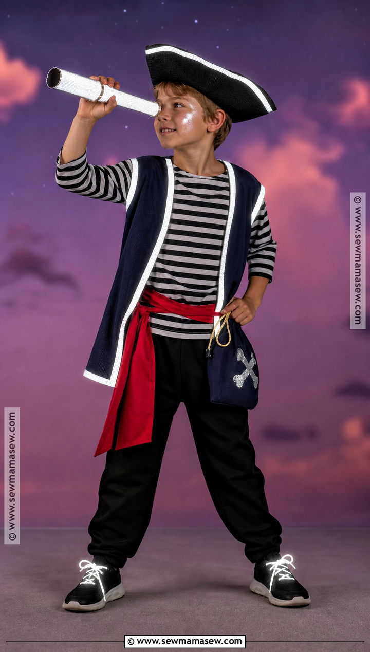 Reflective Night Pirate Costume - 35 pirate costume ideas for kids