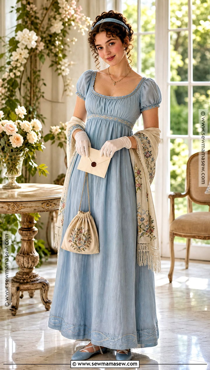 Regency Costume With Empire Waist Dress - 30 costume party aesthetic ideas