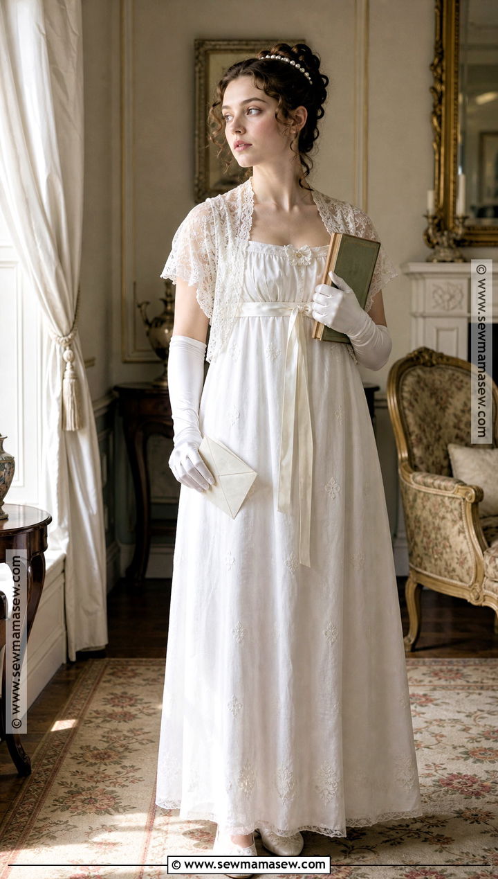 Regency Ghost Costume With White Dress - 35 white dress halloween costume ideas