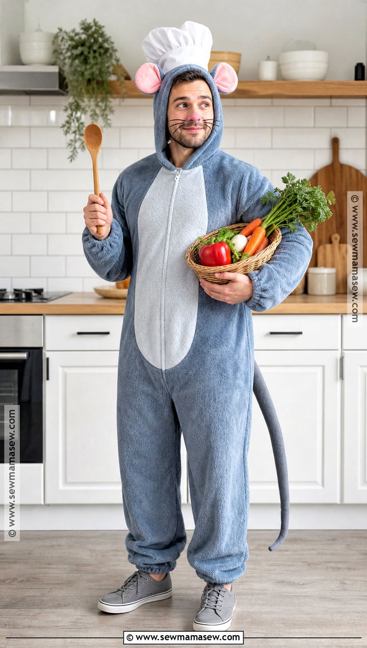 Remy Chef Costume With Gray Jumpsuit - 30 Chef And Ratatouille Costume Ideas