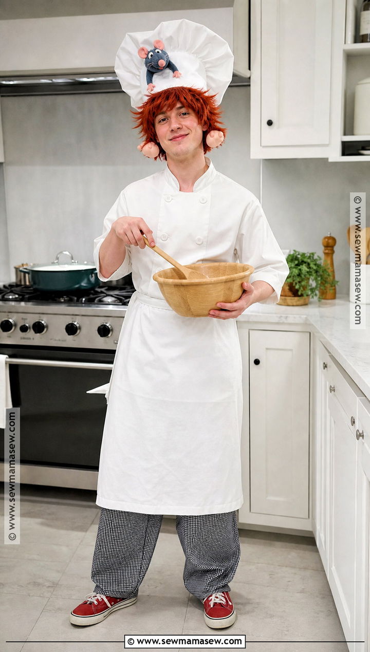 Remy Under Chef Hat Illusion Costume - 30 Chef And Ratatouille Costume Ideas