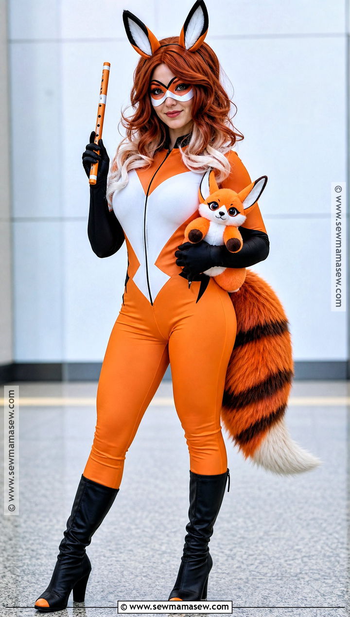 Rena Rouge Cosplay With Orange Fox Suit - 30 Miraculous Cosplay Ideas
