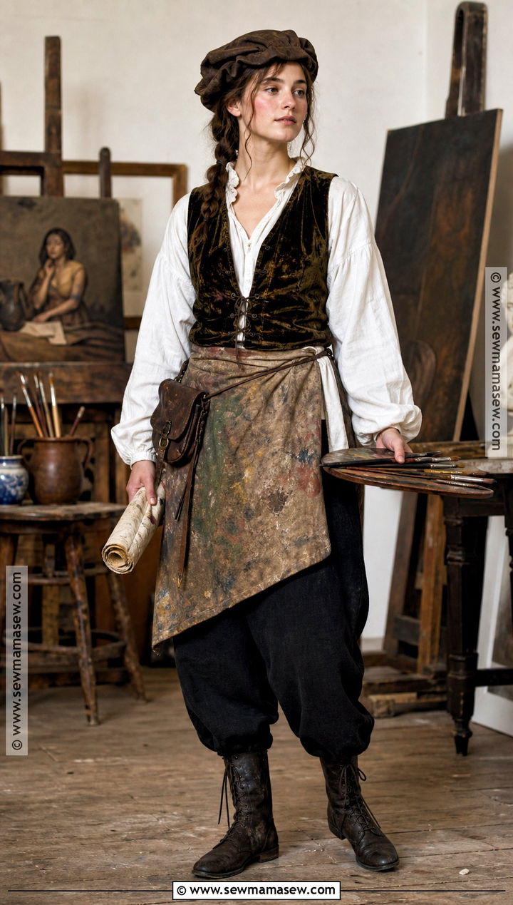 Renaissance Artist Costume With Paint Palette - 30 costume party aesthetic ideas