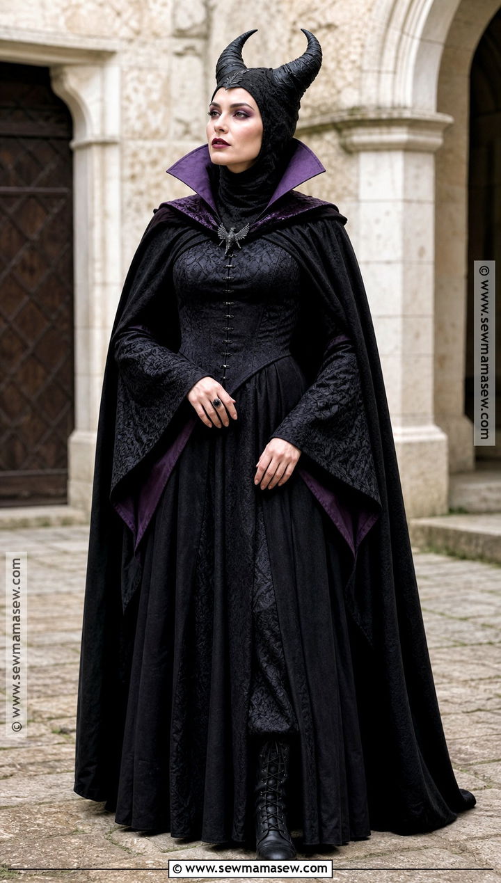 Renaissance Maleficent Costume With Bell Sleeves - 50 maleficent costume ideas