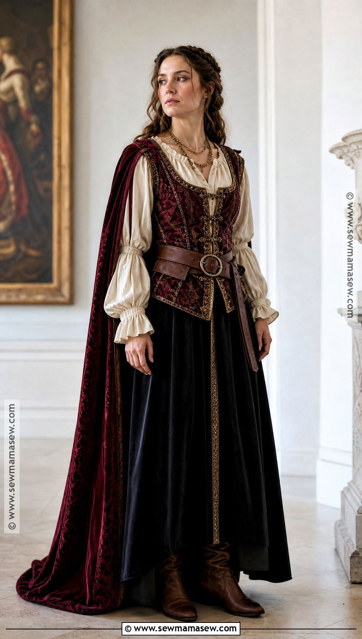 Renaissance Noble Costume With Red Cape - 30 red cape costume ideas