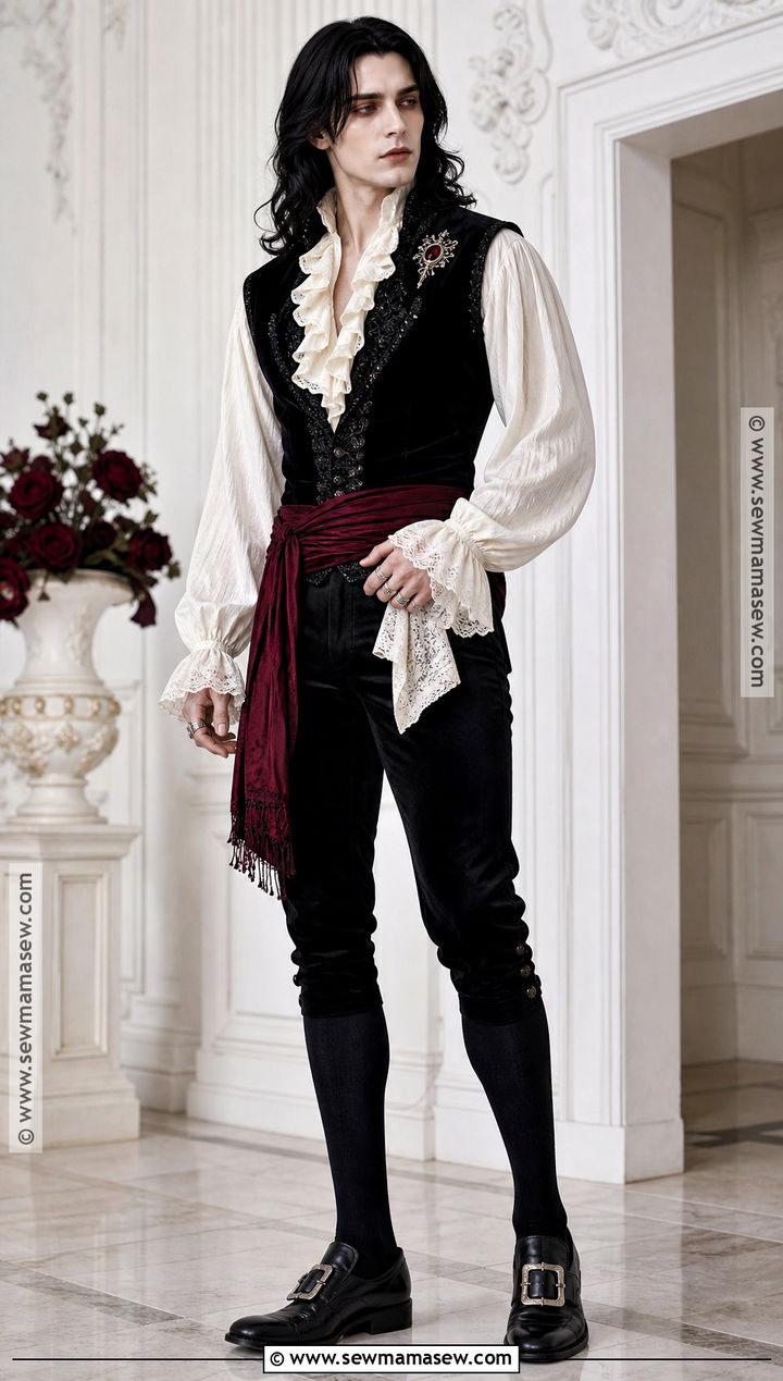 Renaissance Vampire Outfit With Ruffled Shirt - 30 vampire clothes for men