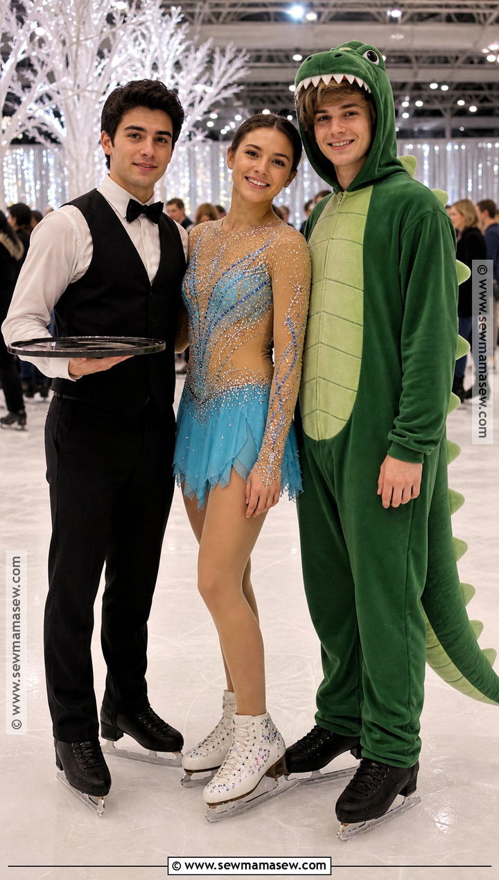 Restaurant Waiter Figure Skater And Alligator Costume - 35 rhyme without reason costume 3 people ideas