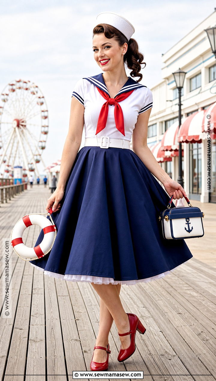 Retro 1950s Sailor Costume - 40 sailor costume ideas for women