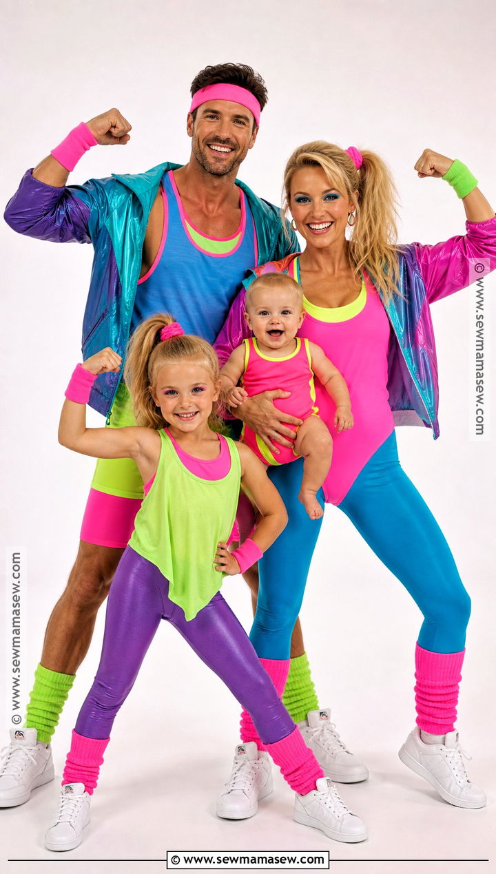 Retro Aerobics Family Costume - 45 family costume ideas