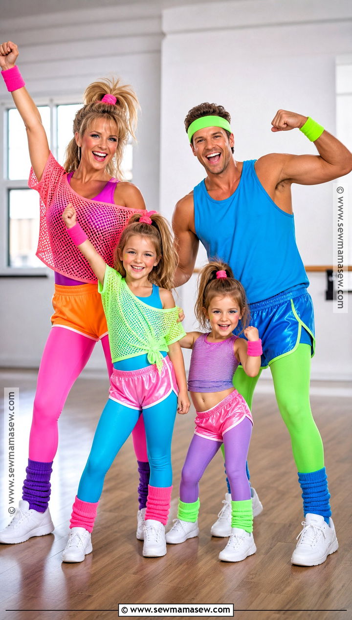 Retro Aerobics Family Costume - 30 family costume ideas for 4