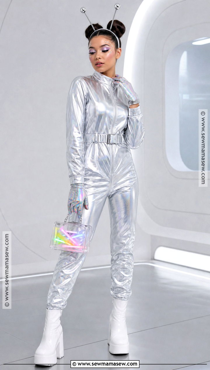 Retro Alien Costume With Silver Jumpsuit - 35 Iconic Solo Halloween Costumes