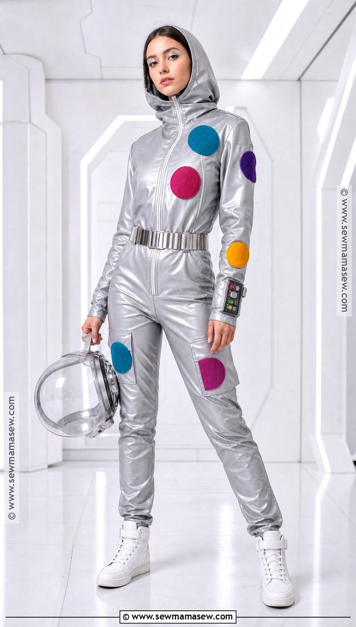 Retro Astronaut Costume With Silver Jumpsuit - 30 Single Person Halloween Costume Ideas