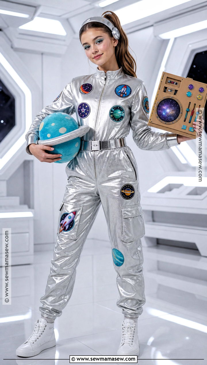 Retro Astronaut Costume With Silver Jumpsuit - 35 halloween costumes teenage girl solo