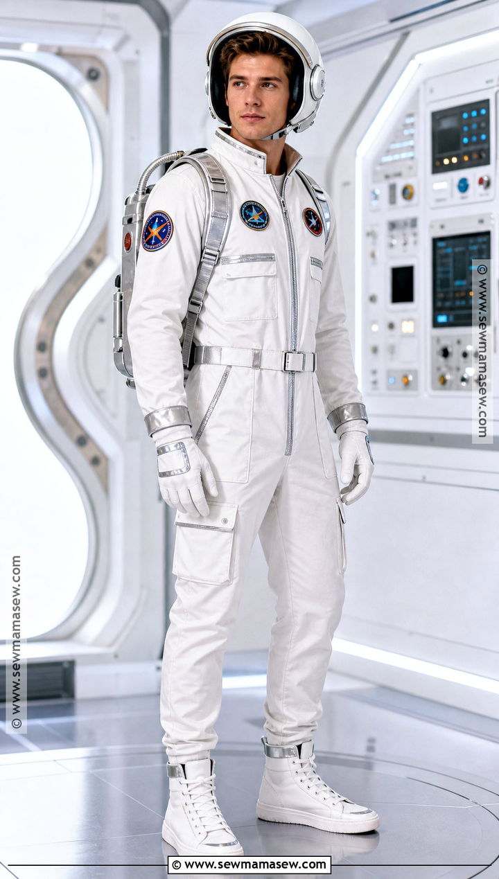 Retro Astronaut Costume With White Jumpsuit - 45 Halloween Costumes for Men