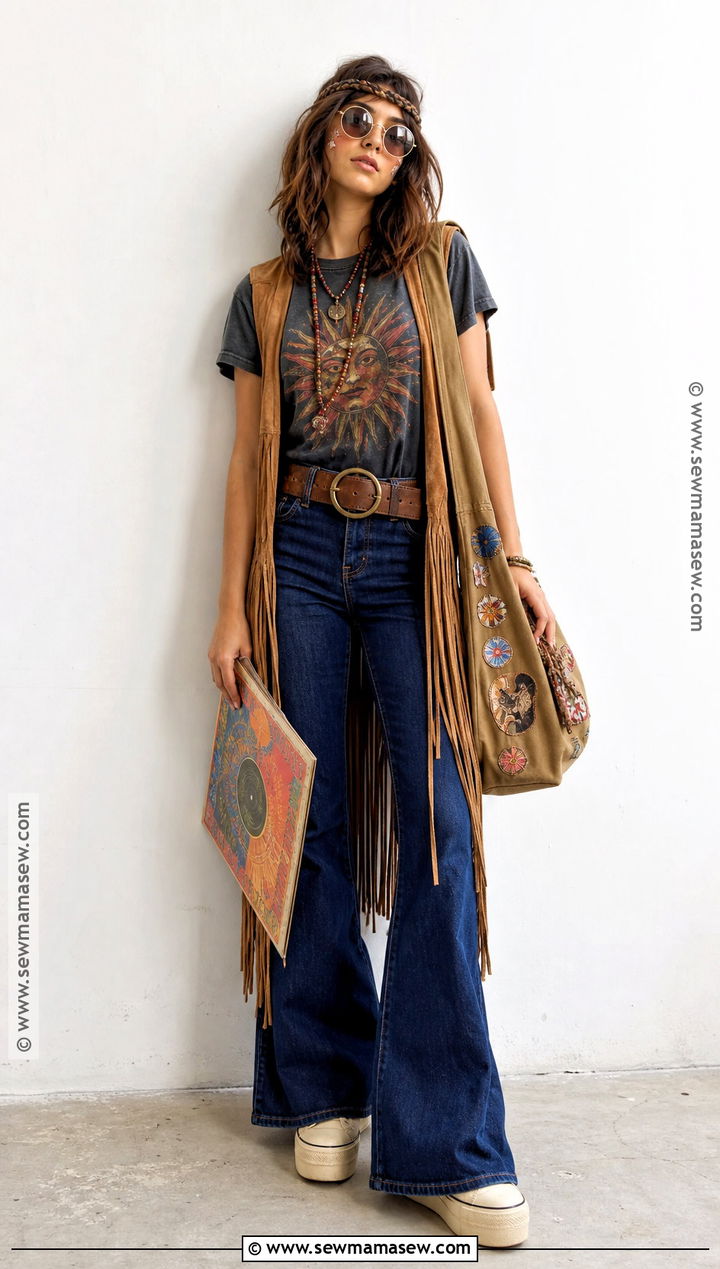 Retro Band Tee Hippie Costume - 30 hippie outfits 70s costume