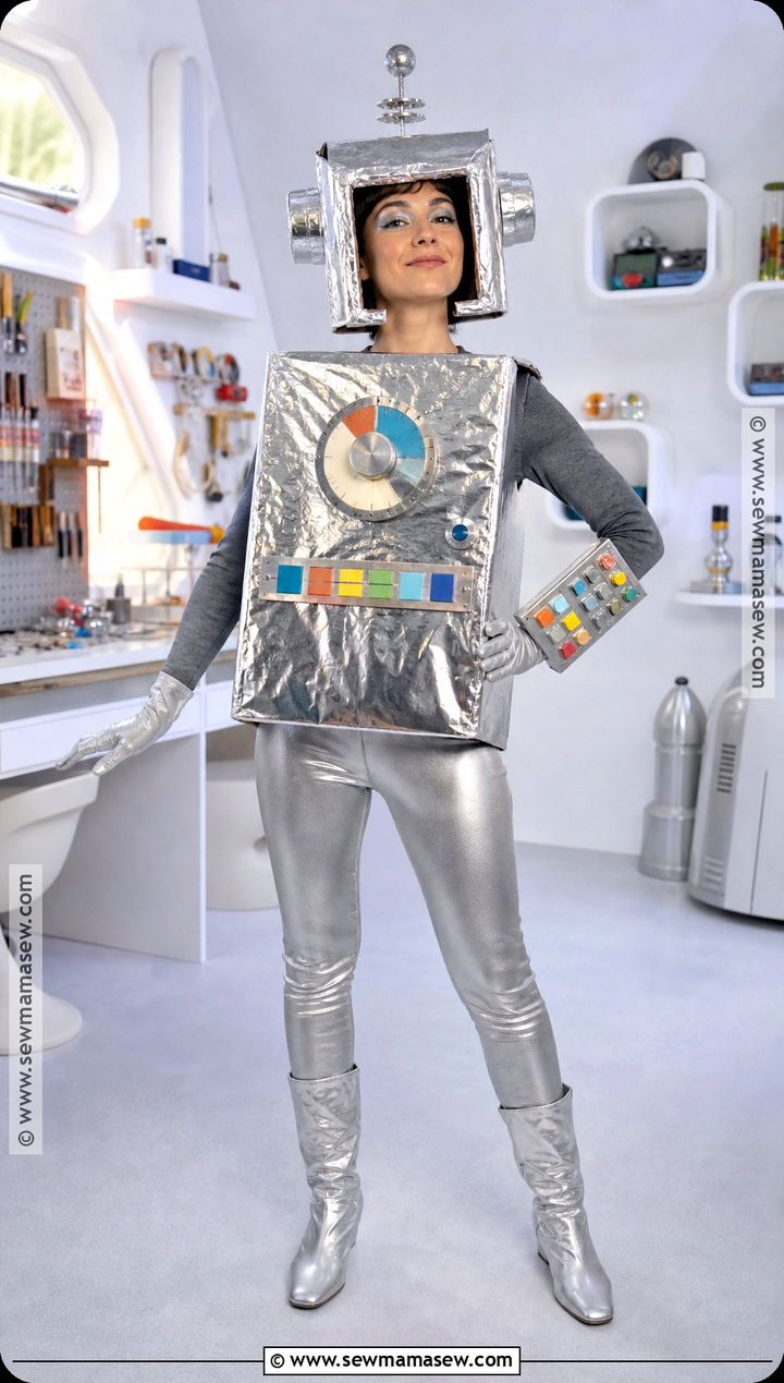 Retro Cardboard Robot Costume - 35 vintage halloween costume ideas