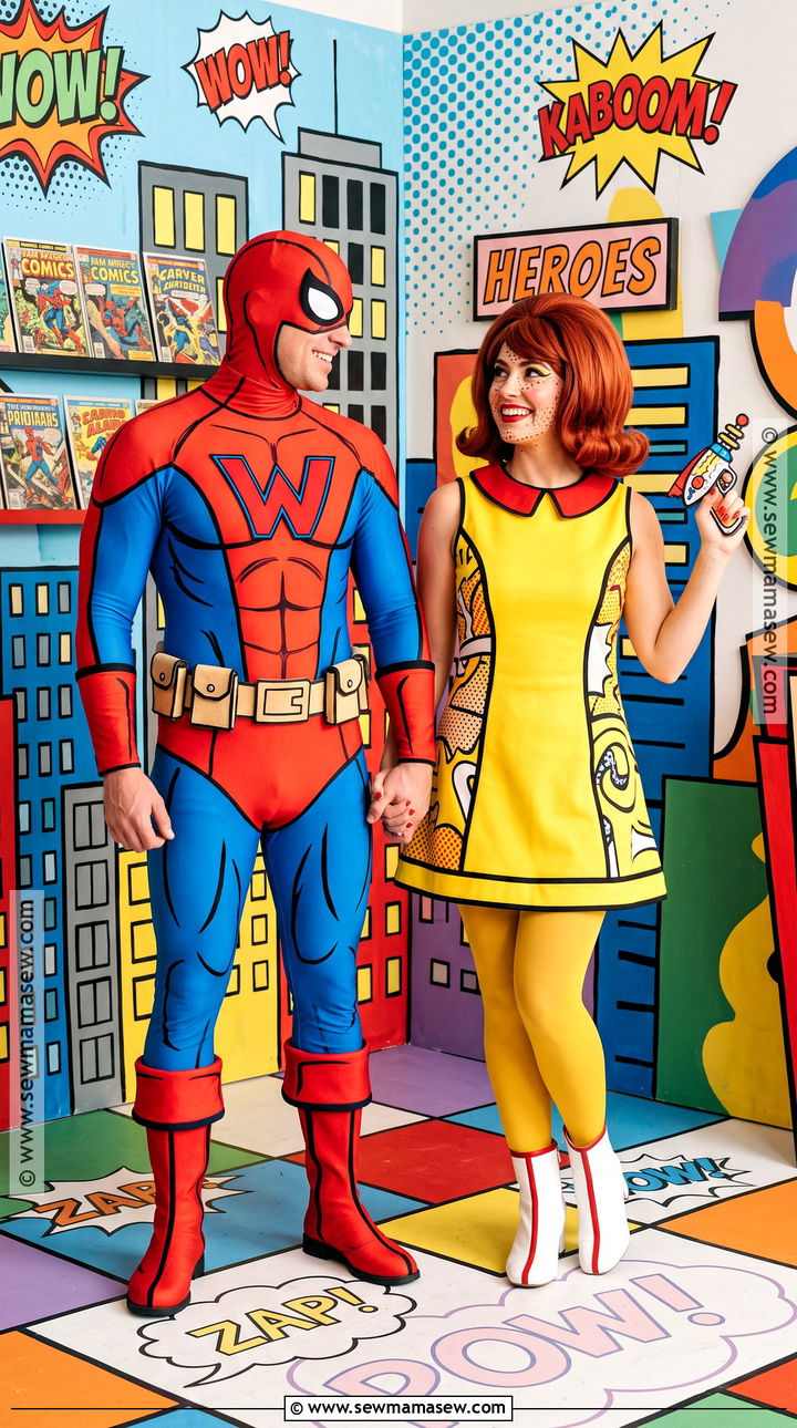 Retro Comic Spider Man And Mary Jane Costume - 30 Spiderman Couples Costume Ideas