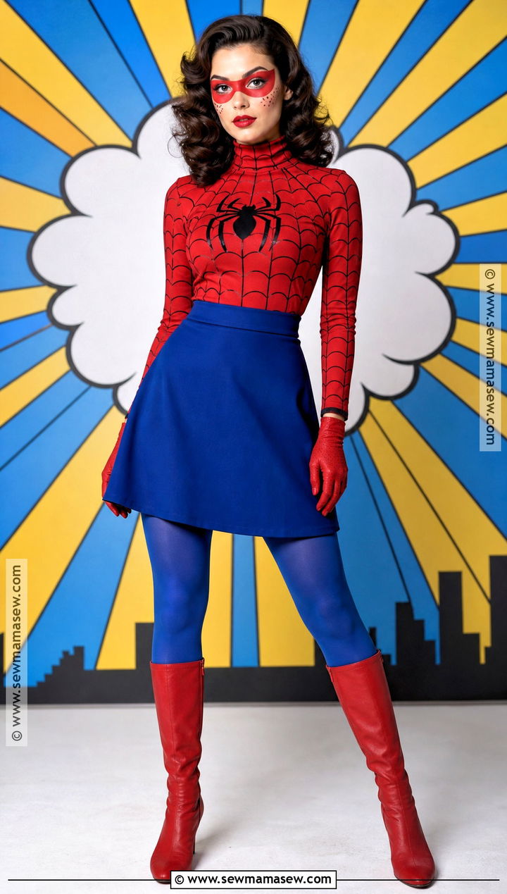 Retro Comic Spider Man Costume - 30 spiderman halloween costumes for women