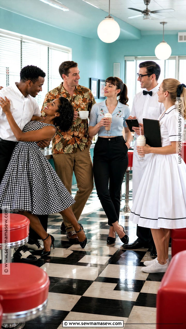 Retro Diner Six Person Costume - 45 pulp fiction costume ideas