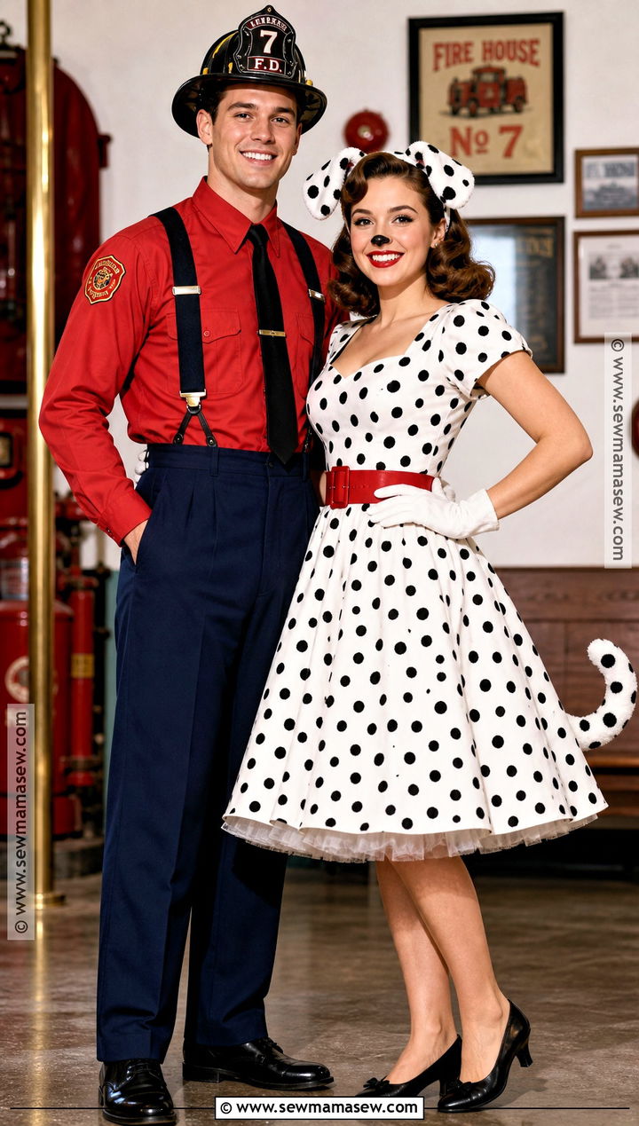 Retro Fireman And Dalmatian Costume - 30 Fireman And Dalmatian Costume Ideas for Couples