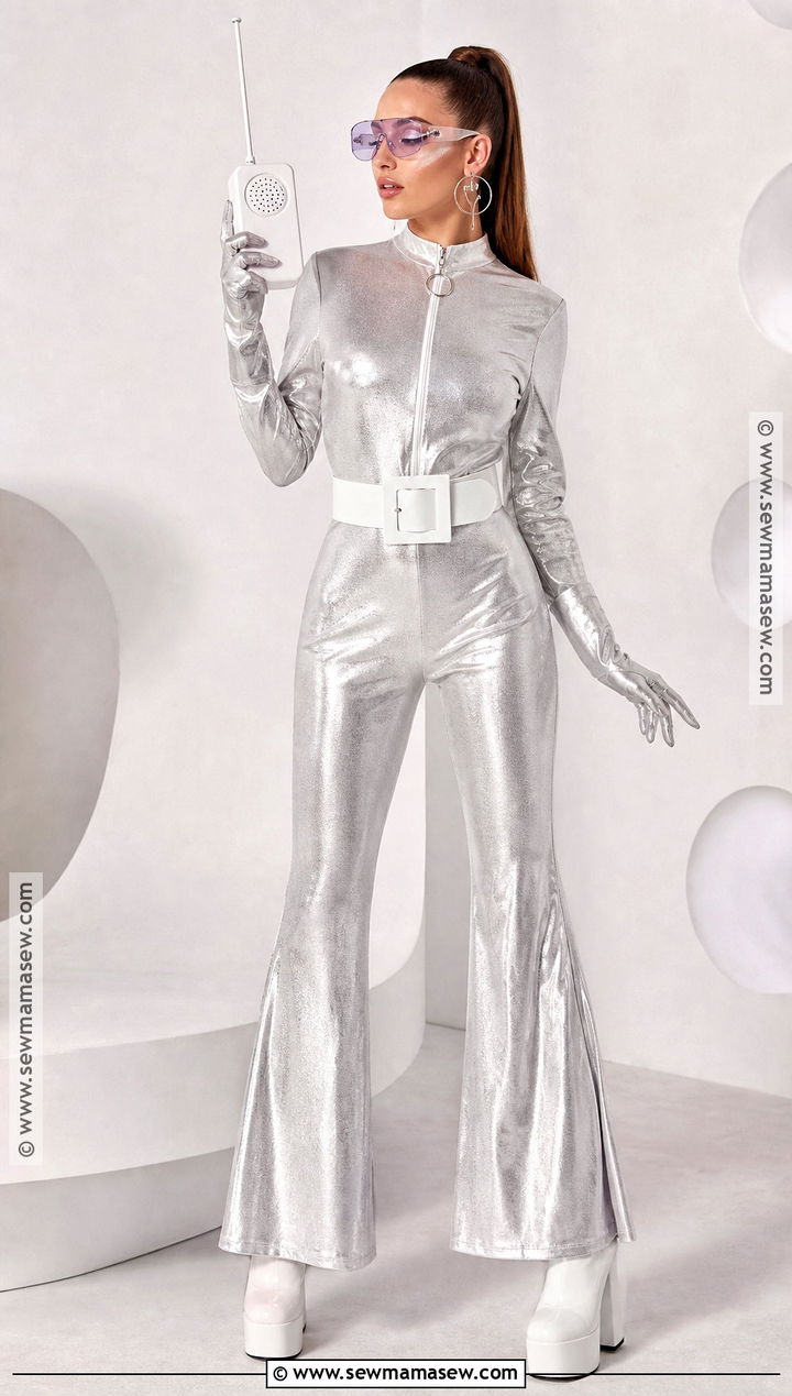 Retro Futurist Costume With Silver Jumpsuit - 30 aesthetic costumes