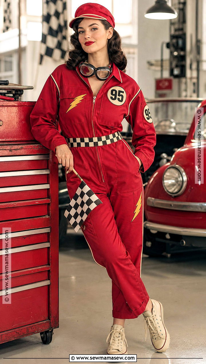 Retro Lightning McQueen Costume - 30 lightning mcqueen halloween costume ideas