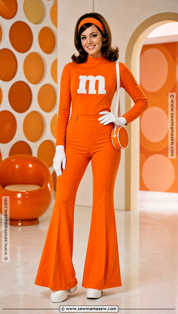Retro MandM Costume With Flared Pants - 40 m&m costume ideas
