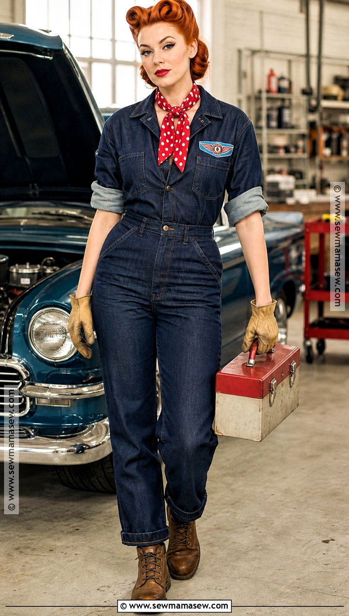 Retro Mechanic Red Hair Costume - 35 red hair costume ideas