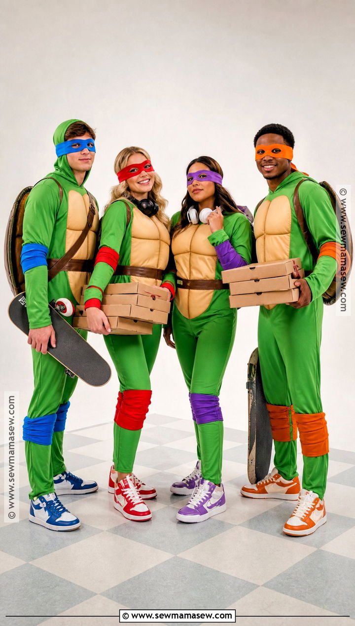 Retro Ninja Turtles Group Costume - 40 ninja turtles costume ideas