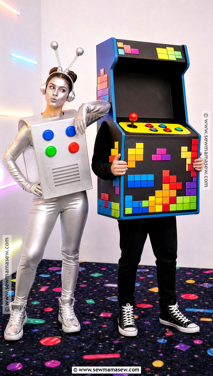 Retro Robot And Arcade Machine Duo Costume - 35 unique duo halloween costumes