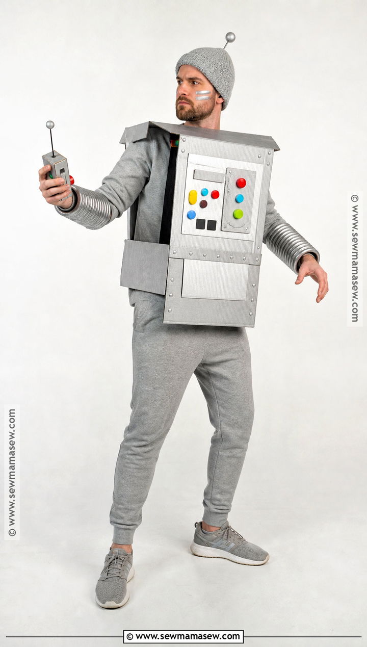 Retro Robot Costume With Cardboard Panels - 50 costume ideas