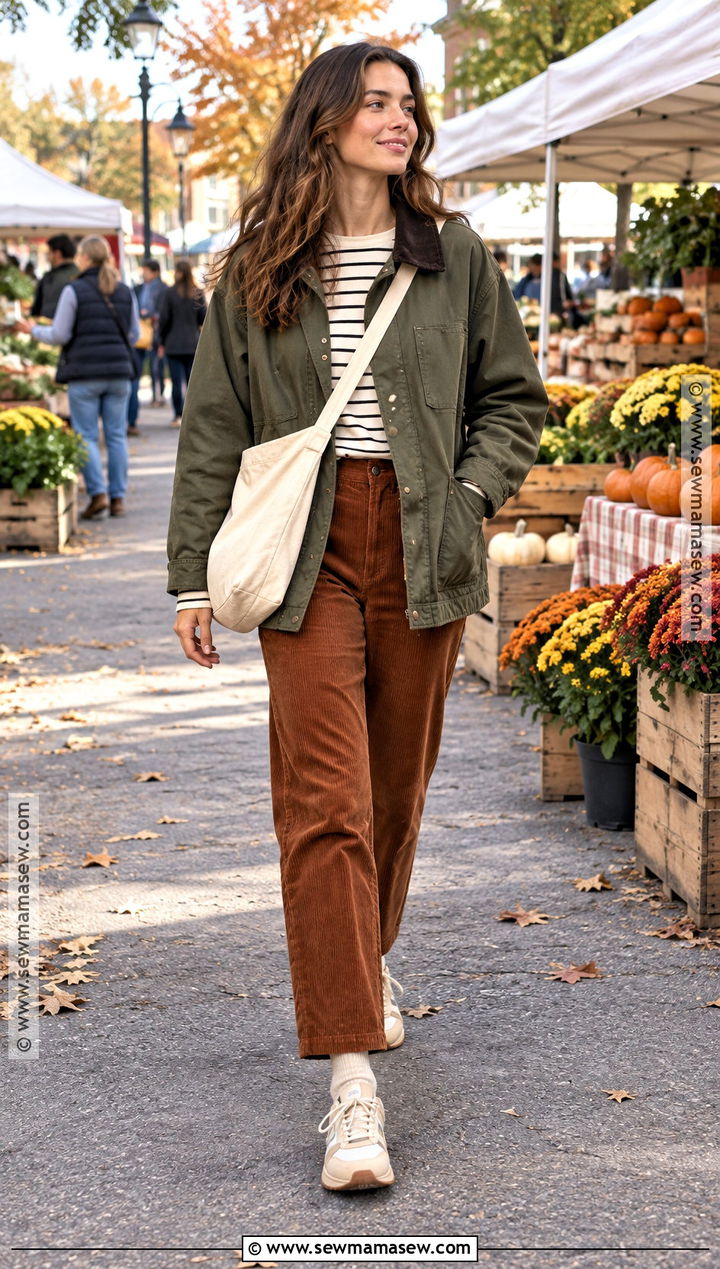 Retro Sneakers With Corduroy Pants - 20 autumn shoes aesthetic