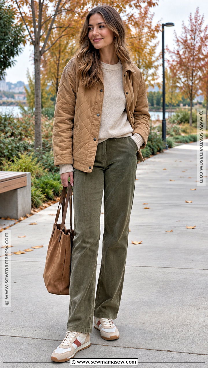 Retro Sneakers With Corduroy Pants - 15 fall shoes for women