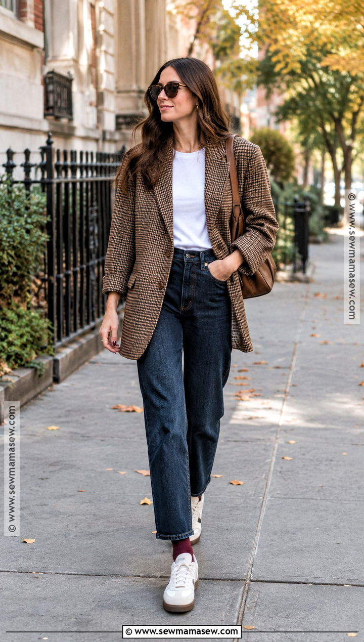 Retro Sneakers With Jeans And Blazer Outfit - 15 autumn shoes 2026