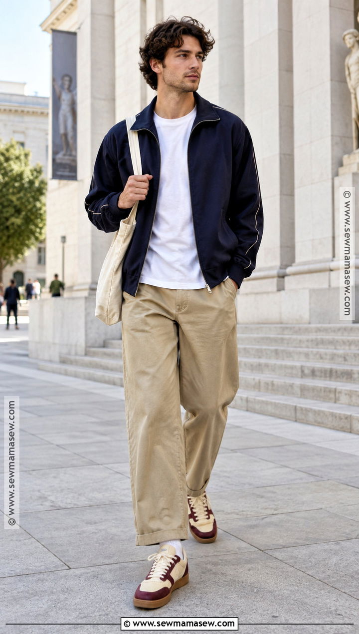 Retro Sneakers With Wide Chinos And Track Jacket - 20 fall shoes for men