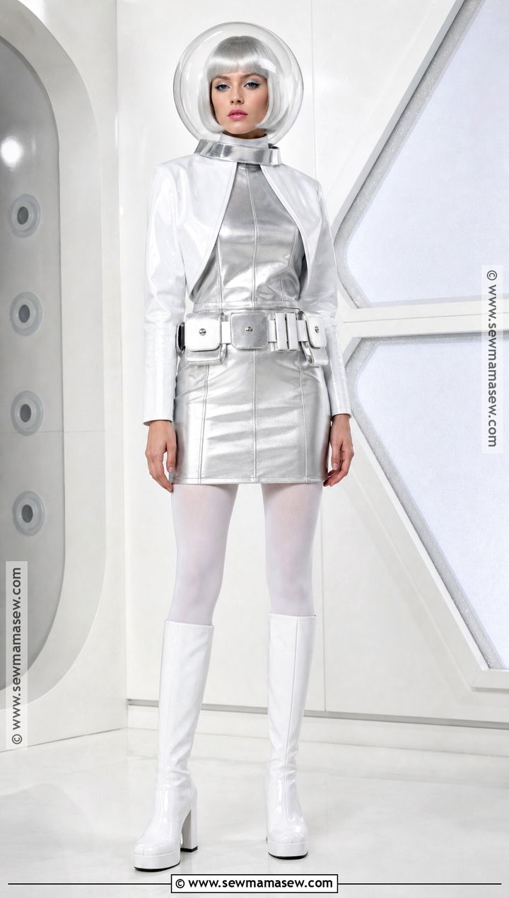 Retro Space Costume With Metallic Mini Dress - 30 Fashion Halloween Costumes