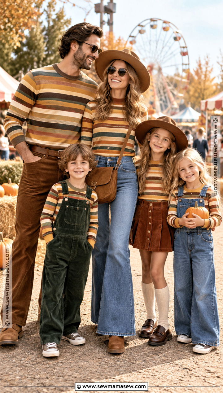 Retro Striped Family Shirt Outfit - 15 family fall shirts