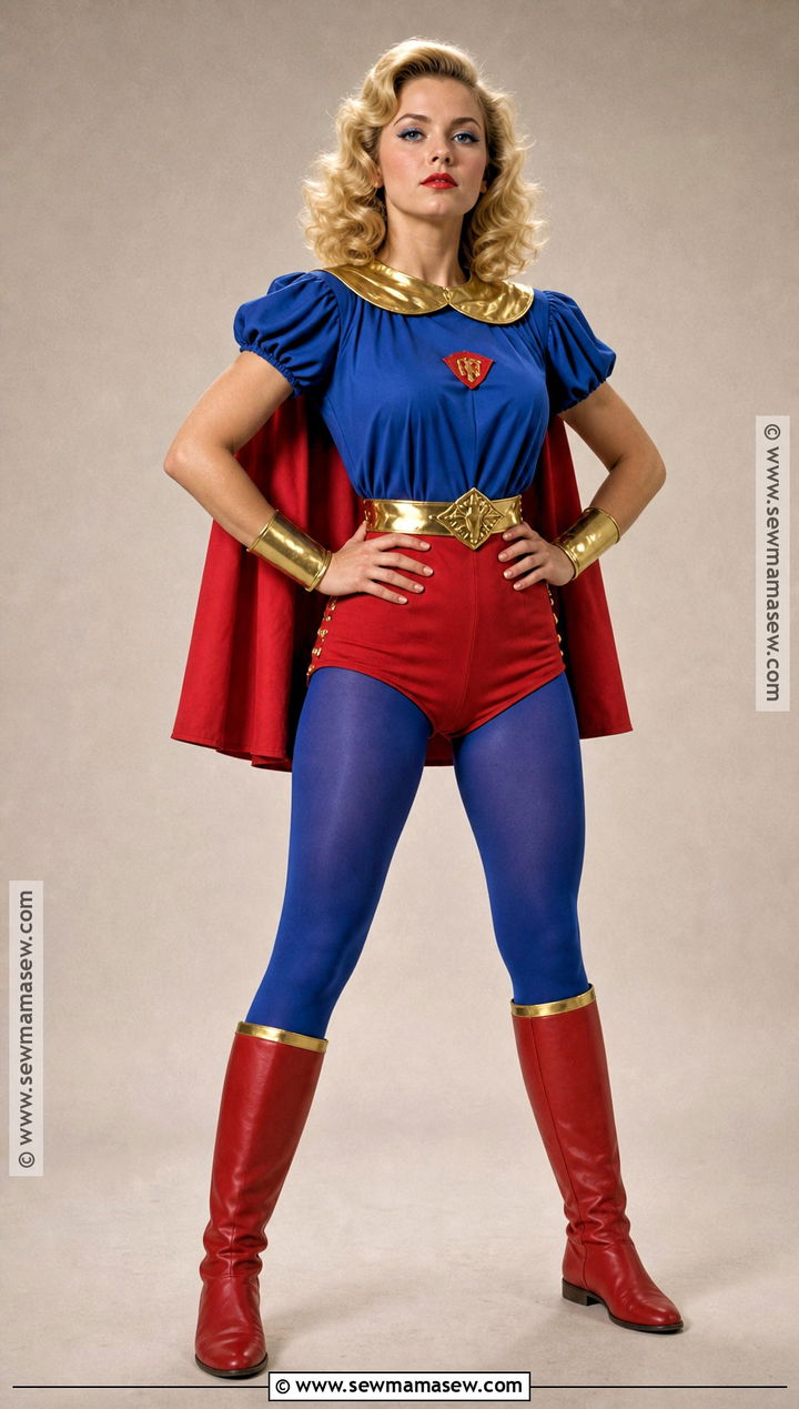 Retro Supergirl Costume With Cape Collar - 30 Super Girl Costume Ideas for Women