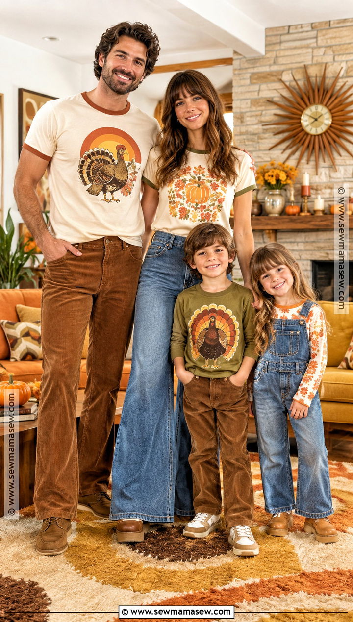 Retro Thanksgiving T Shirts With Corduroy Pants - 15 thanksgiving tshirt ideas for family